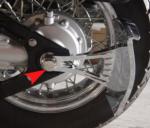 .SIDE MOUNT LICENSE PLATE CUSTOM AXLE NUT FOR V-STAR 650 (14mm Axle). IN STOCK