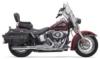 CHROME B1 STYLE SYSTEM WITH BLACK FLUTED END CAPS FOR SOFTAIL 86-17