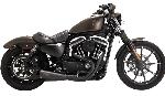 2-INTO-1 UPSWEEP EXHAUST SYSTEM - STAINLESS STEEL - BLACK FOR SPORTSTER 14-22