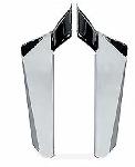 CHROME LOWER DEFLECTORS FOR HEAVY DUTY OR DAKOTA 4.5tm WINDSHIELD ONLY (N763A)