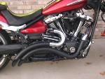 TURN DOWN EXHAUST FOR YAMAHA RAIDER (BLACK FINISH)