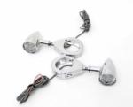 CHROME LED AMBER TURN SIGNALS WITH 39mm CLAMPS (PAIR) IN STOCK