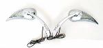 CHROME CUSTOM MIRRORS WITH LED BUILT IN TURN SIGNALS ON BACK SIDE ONLY (PAIR)