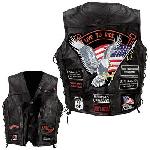 DIAMOND PLATE ROCK DESIGN GENUINE BUFFALO LEATHER VEST