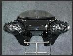ONE PIECE PRIME LOCKABLE QUICK DETACHABLE 3RD GENERATION BATWING 6X9 FAIRING WITH STORAGE & KENWOOD AMPLIFIER