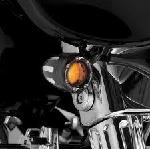 BLACK DEEP CUT FACTORY DUAL FILAMENT TURN SIGNAL W/ FIRE LED RING (EACH)