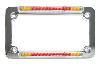 CHROME CLASSIC DUAL LED LICENSE PLATE FRAME WITH INTEGRATED TURN SIGNALS & CLEAR EURO LENS