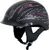 FX200 FLAT PINK PINSTRIPE DUAL INNER LENS CLEAR AND SMOKE HALF HELMET