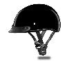 D.O.T. DAYTONA SKULL CAP W VISOR- GLOSS BLACK