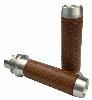 LEATHER MOTO GRIPS - INATURAL ALUMINUM/ TAN HONEYCOMB - 1 IN STK