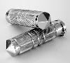 CHROME KNURLED DIAMOND CUSTOM GRIPS FOR DUAL CABLE HDS