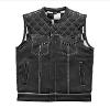 CHECKER MOTORCYCLE VEST - WHITE