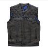 CHECKER MOTORCYCLE VEST-BLUE