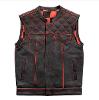 CHECKER MOTORCYCLE VEST - RED