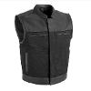 LOWRIDER - MEN'S MOTORCYCLE LEATHER/TWILL VEST