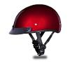 D.O.T. DAYTONA SKULL CAP WITH VISOR- BLACK CHERRY METALLIC