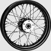 16 X 3.5 FRONT SPOKE SINGLE DISC WHEEL FOR FLST MODELS- BLACK & CHROME