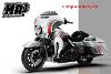 STREET GLIDE CVO 2014-UP COMPLETE BODY KIT CANDY RED / SILVER HONEYCOMB FADE