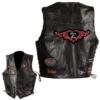 DIAMOND PLATE LADIES ROCK DESIGN GENUINE LEATHER VEST