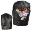 DIAMOND PLATE HAND-SEWN PEBBLE GRAIN GENUINE LEATHER BIKER VEST