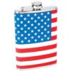 MAXAM 8 oz STAINLESS STEEL FLASK WITH AMERICAN FLAG WRAP 
