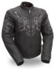 WOMENS LEATHER RACEWAY SKULL JACKET 