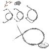 STAINLESS BRAIDED CABLE AND BRAKE LINE KITS FOR 12-14 INCH APE HANGERS (09-13 FLHT/FLHR/FLTR/FLHX WITH ABS) 
