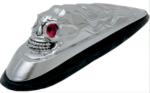 SKULL HEAD WITH ILUMINATED EYES FRONT FENDER ORNAMENT