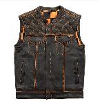 CHECKER MOTORCYCLE VEST-ORANGE