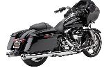 TRI-OVAL II CHROME SLIP-ON MUFFLERS FOR TOURING MODELS 95-16