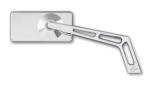 WEEKEND WARRIOR WITH CUT-OUT STEM, RECTANGLE SMOOTH, CHROME / RIGHT (102470)