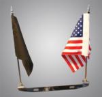 LICENSE PLATE MOUNTED DOUBLE FLAG HOLDER