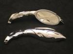 CHROME FLAME SET OF MIRRORS WITH ADJUSTABLE GLASS