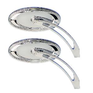 OVAL STEPPED MIRROR - CHROME (LEFT OR RIGHT)