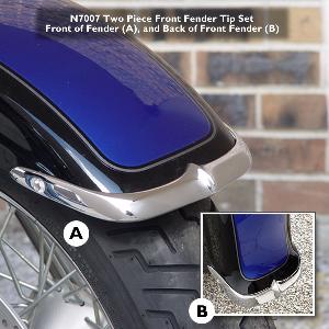 FRONT FENDER TIP FOR VL800 VOLUSIA 01-04 & C50 05-08 ONLY (2 PIECE; FRONT & REAR OF FRONT) 