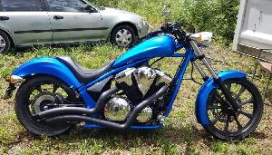 BLACK SHARP CURVE RADIUS EXHAUST FOR HONDA FURY / STATELINE / INTERSTATE