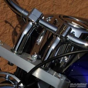 4 INCH KICKBACK CHROME RISERS W/ 1 1/2 PULLBACK