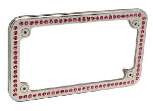 FRAME LIC PLATE ROSE CRYSTAL