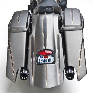 DOWN-N-OUT STRETCHED SADDLEBAGS FOR HARLEY FLT