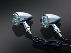 REAR TORPEDO TURN SIGNALS AMBER INDICATOR RED RUNNING AND RED BRAKE (CHROME)