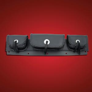 WINDSHIELD TRI-POUCH FOR HARLEY DAVIDSON TOURING FLHT, FLHTC, FLHTC-U, 86-95 (HD90-003BK)