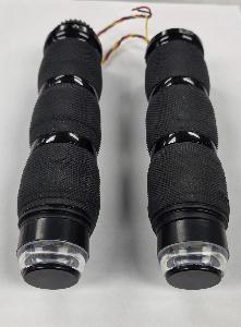 MT AIR CUSHION ANODIZED BLACK GRIPS WITH BUILT IN LED DISC TURN SIGNALS