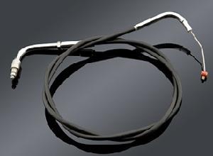 BLACK THROTTLE CABLE PULL WITH CHROME ELBOW FITTING FOR SUZUKI VL800 VOLUSIA C50 06-08, C50C 09-UP, C50T 09-11, VZ-800 BOULEVARD M50 05-09 & 12