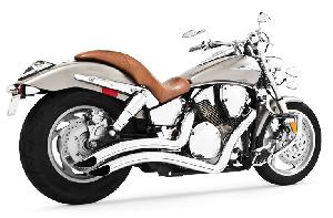 SHARP CURVED CHROME RADIUS EXHAUST FOR HONDA VTX1300 C/R 