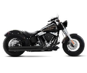 2-INTO-2 SYSTEM CHURCHILL BLACK FOR HARLEY DAVIDSON SOFTAIL 86-17 (CHROME OR BLACK END CAPS))