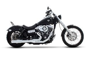 2-INTO-2 SYSTEM CHROME FOR HARLEY DAVIDSON DYNA 06-UP (CHOOSE END CAP COLOR)