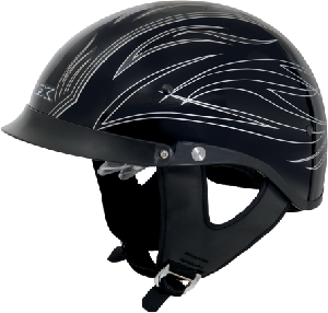 FX200 SILVER PINSTRIPE DUAL INNER LENS CLEAR AND SMOKE HALF HELMET