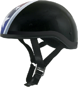 FX200 STAR BLACK SLICK BEANIE-STYLE HALF HELMET