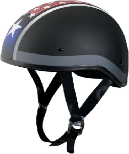 FX200 STAR FLAT BLACK SLICK BEANIE-STYLE HALF HELMET