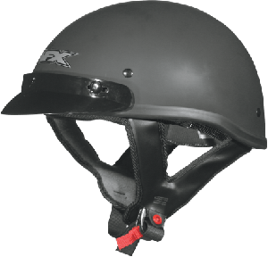 FX70 FLAT BLACK BEANIE HALF HELMET